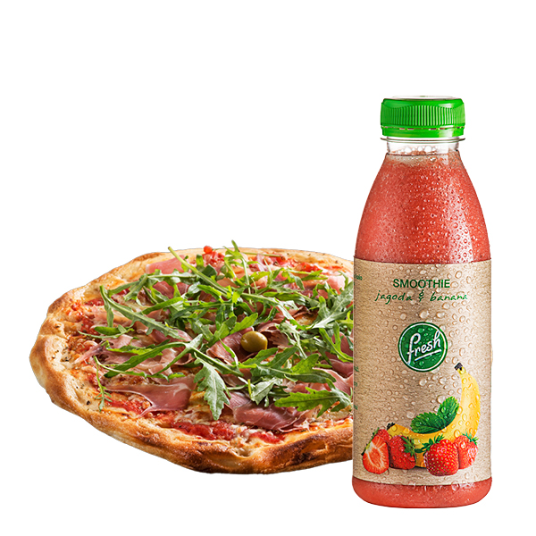 Pizza + Smoothie jagoda&banana, 0,5 L