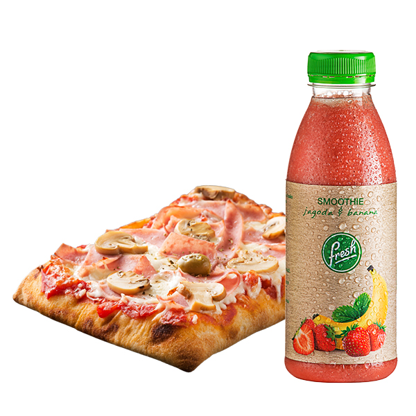 Focaccia + Smoothie jagoda&banana, 0,5 L