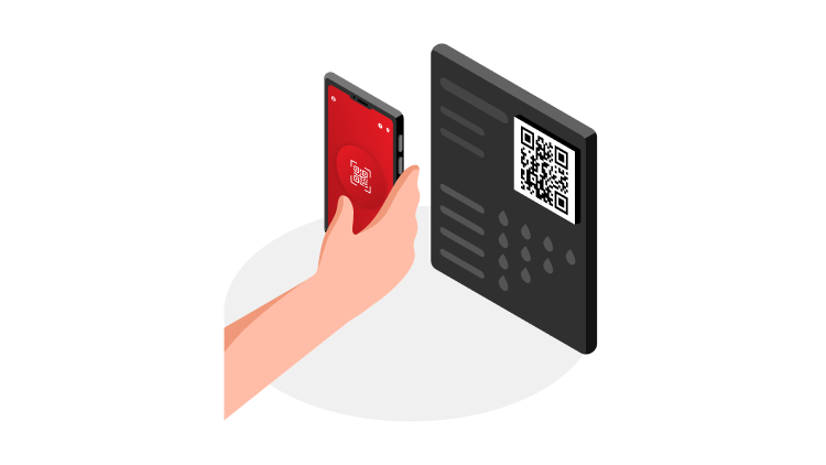 Skenirajte QR kod na aparatu za kavu