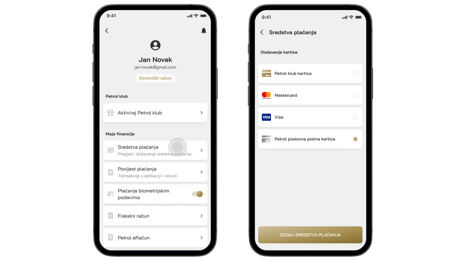 1. Otvorite aplikaciju Petrol GO i odaberite izbornik u lijevome gornjem dijelu zaslona
