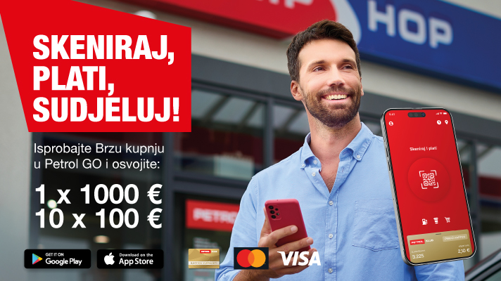 Obavite brzu kupnju uz Petrol GO i osvojite 1.000 €