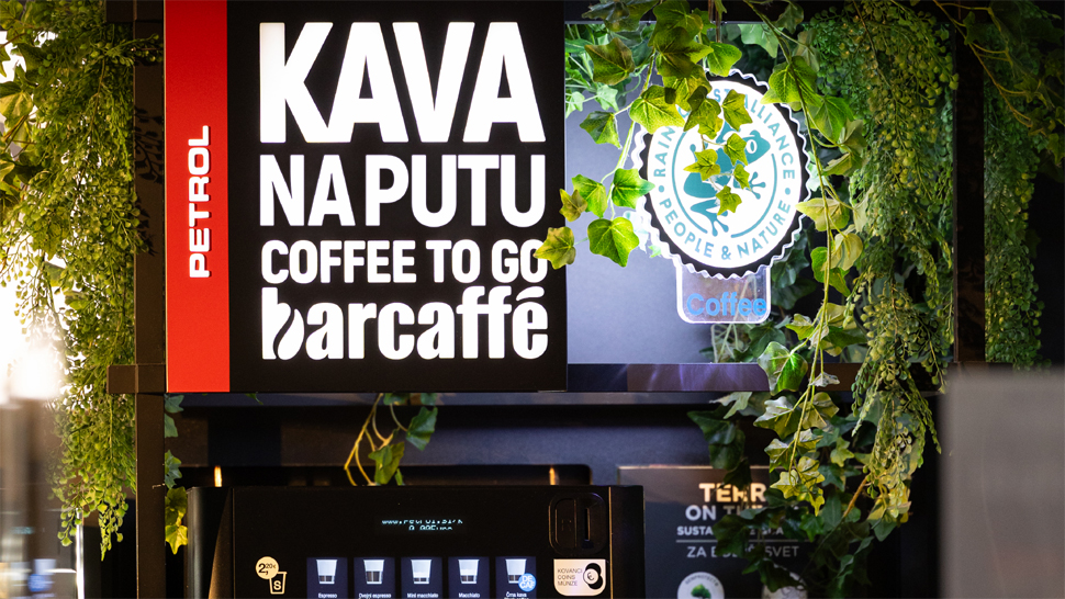 Coffee to go self service coffee machine at Petrol and Crodux stations, perfect for takeaway coffee while traveling.