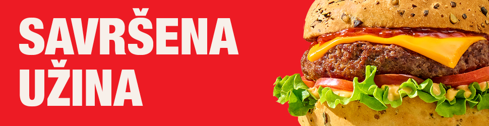 Na slici su natpis „Savršena užina” i ukusan Burger iz Petrolove Fresh ponude.